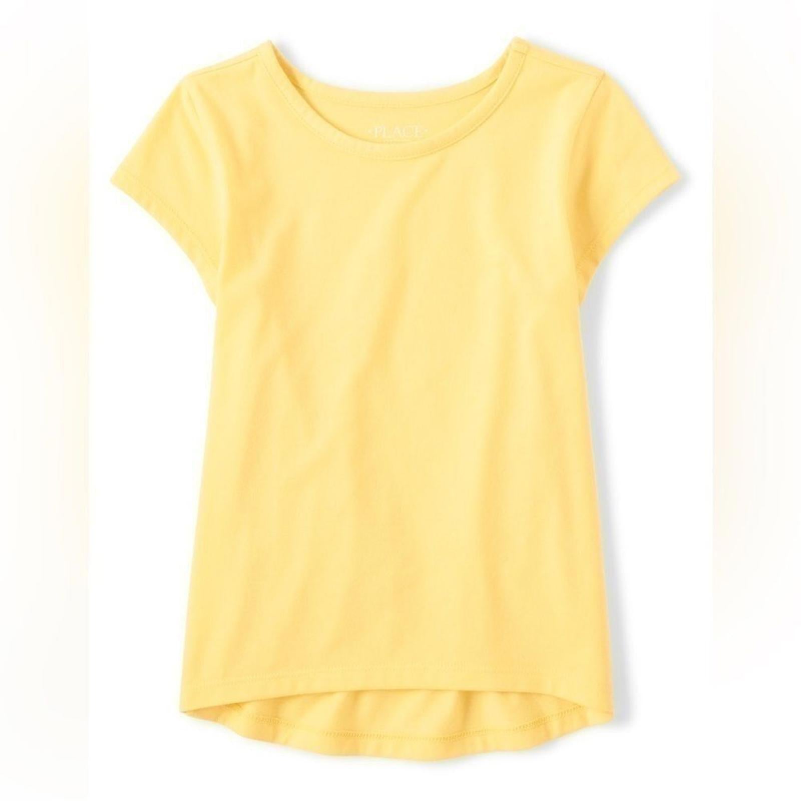 Children’s Place Girls High Low Basic Layering Tee Sun valley Yellow XXL 16