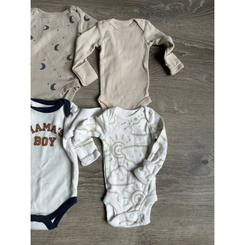 4 Longsleeved Boy Onesies EUC Newborn