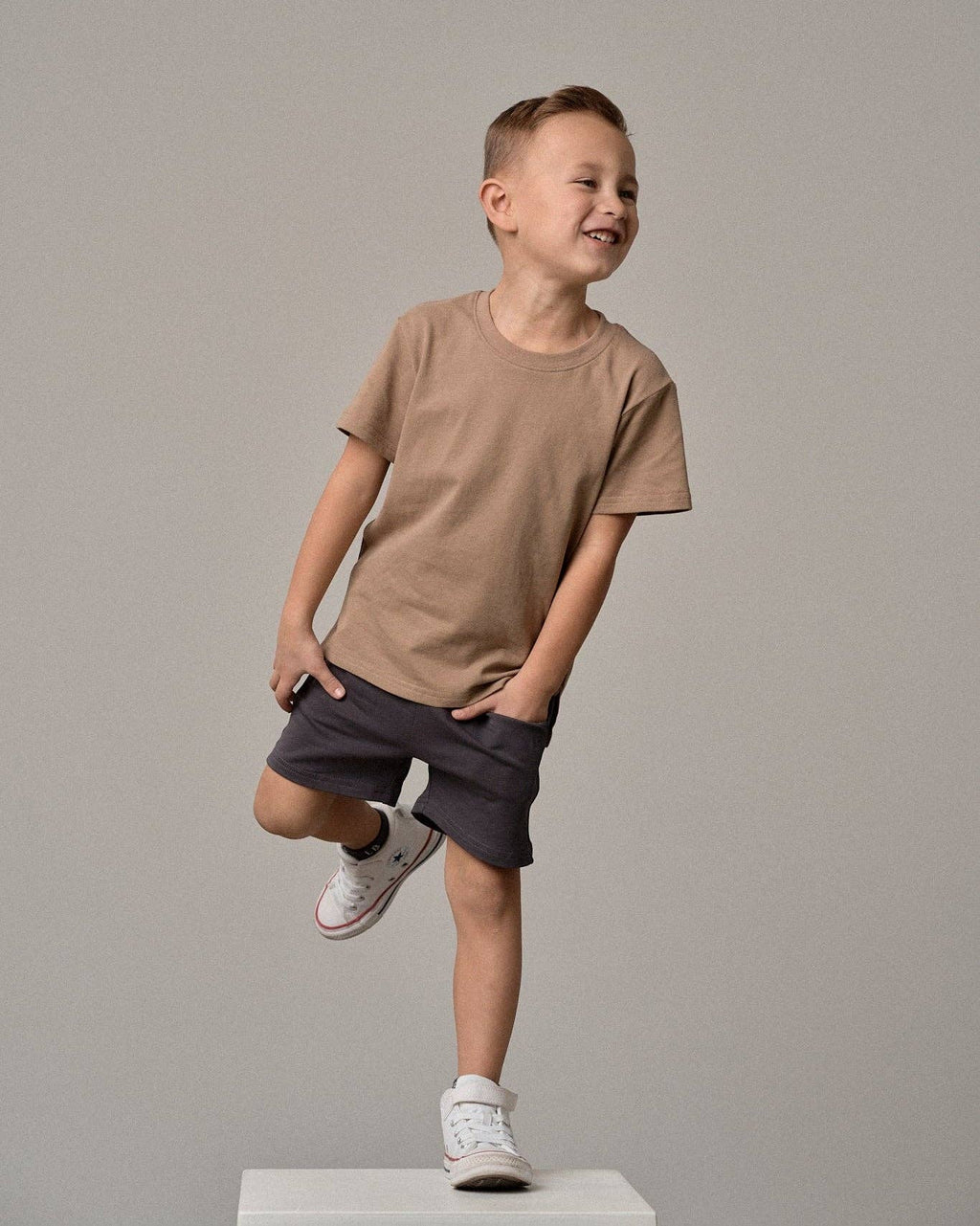 Elevated Tee - Driftwood: 12-18M