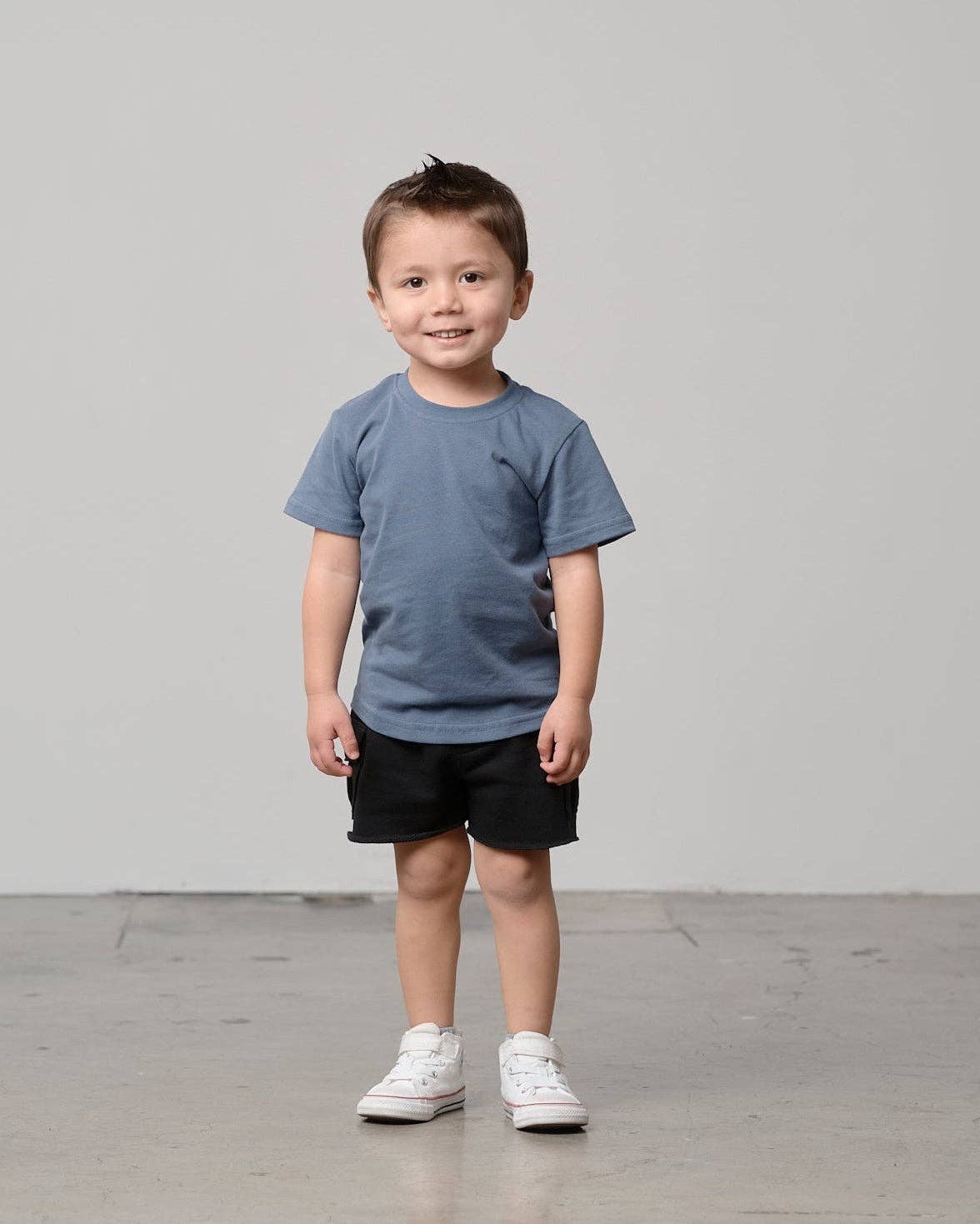 Swoop Elevated Tee - Worn Indigo: 12-18M