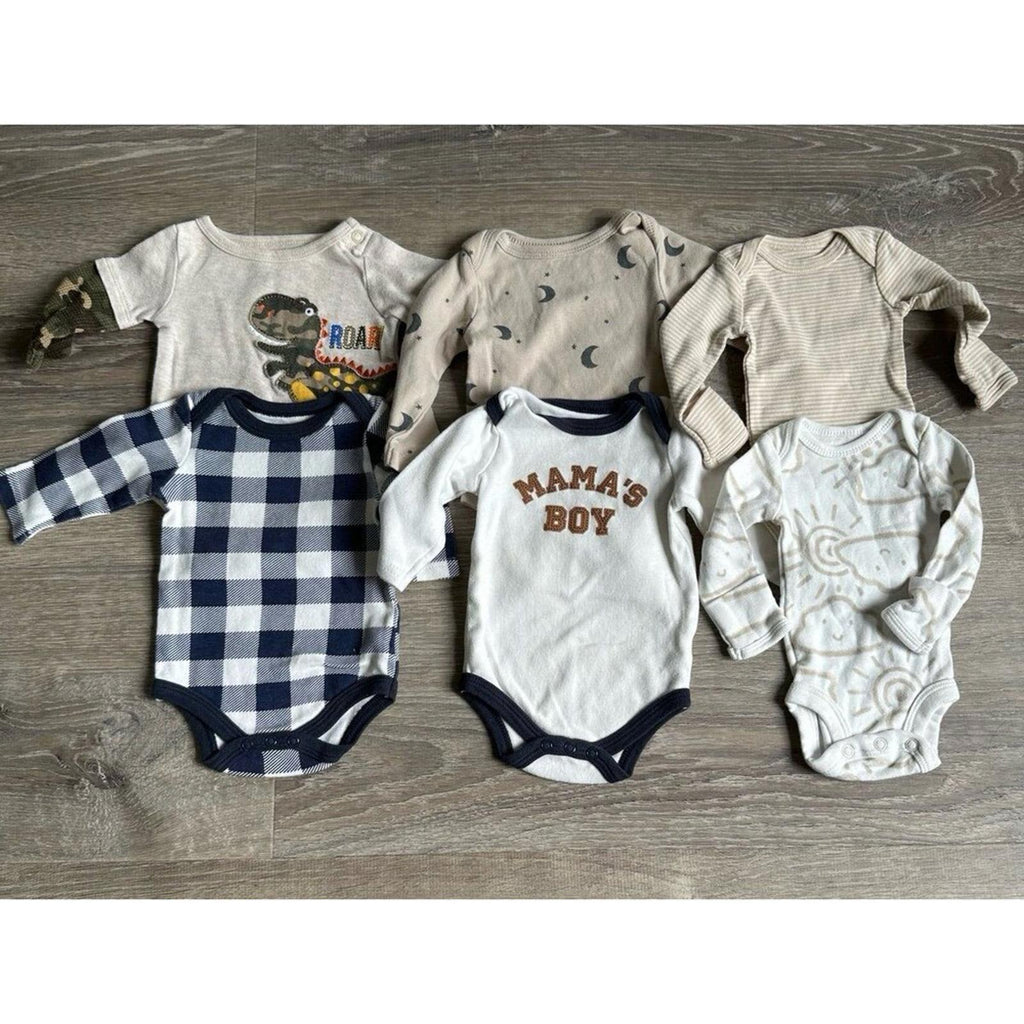4 Longsleeved Boy Onesies EUC Newborn