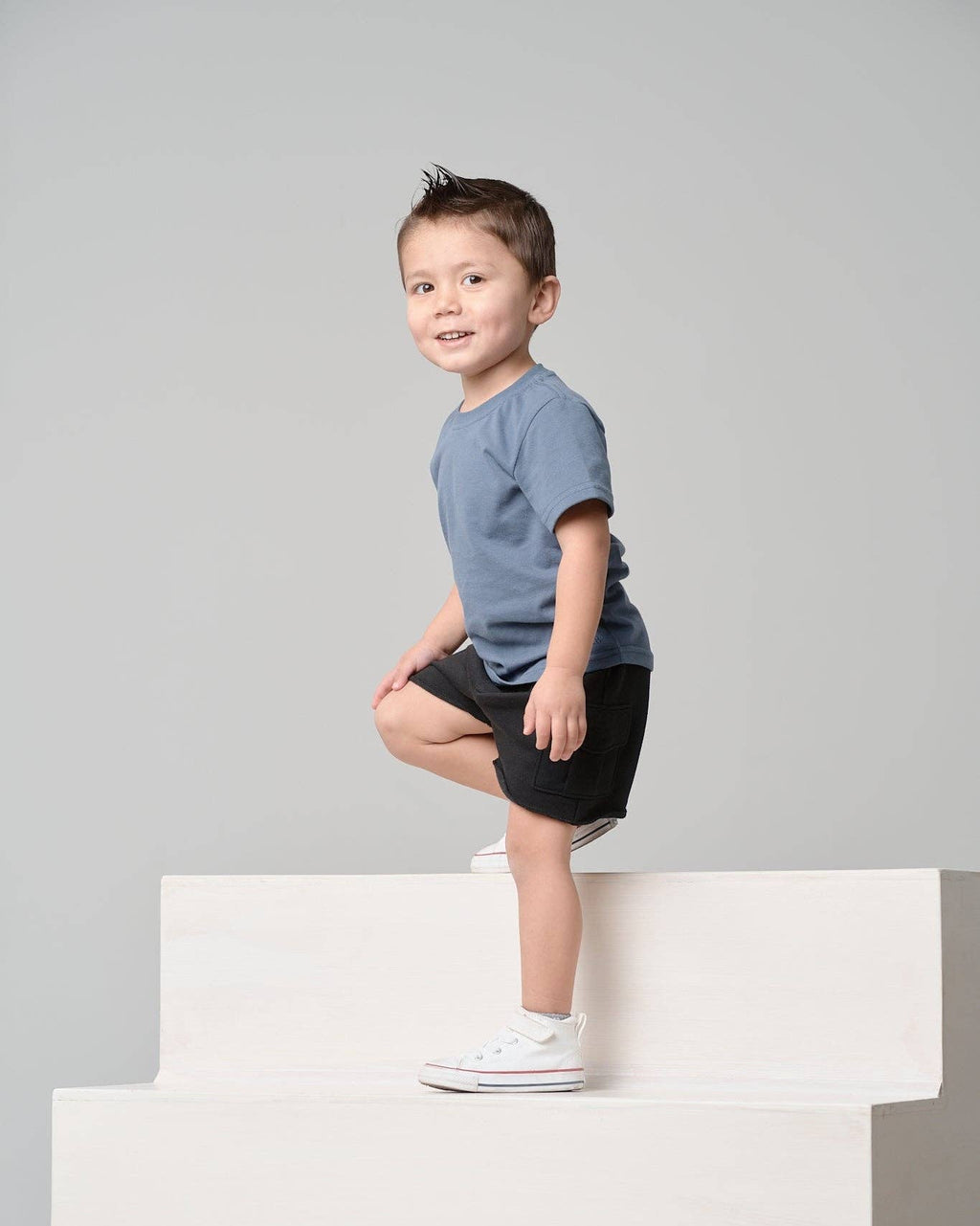 Swoop Elevated Tee - Worn Indigo: 18-24M