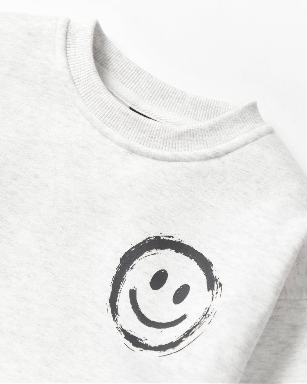 Happy Day Elevated Crewneck - Light Heather Grey: 6-12M