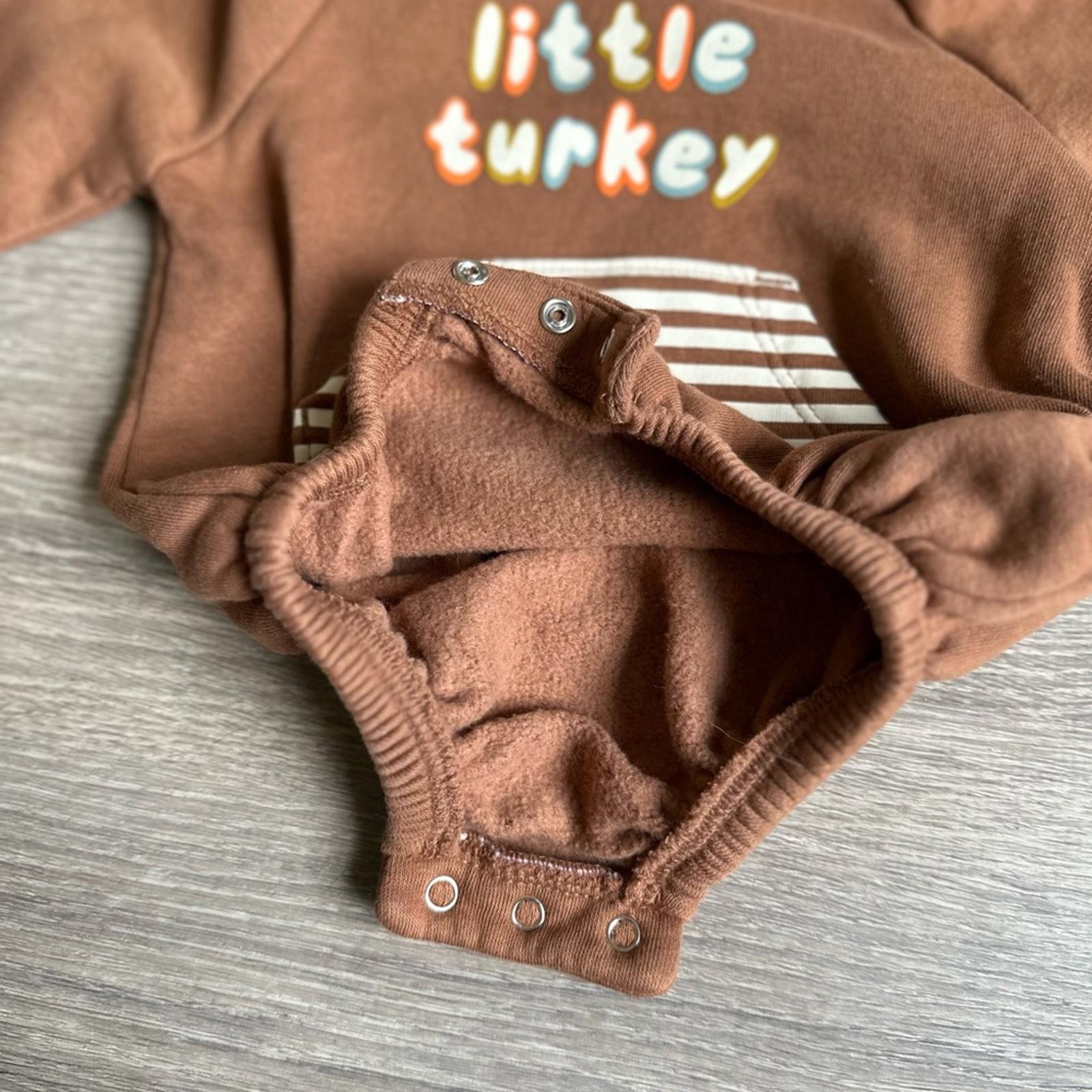 Old Navy Brown Little Turkey Bodysuit Unisex Size 0-3 Month
