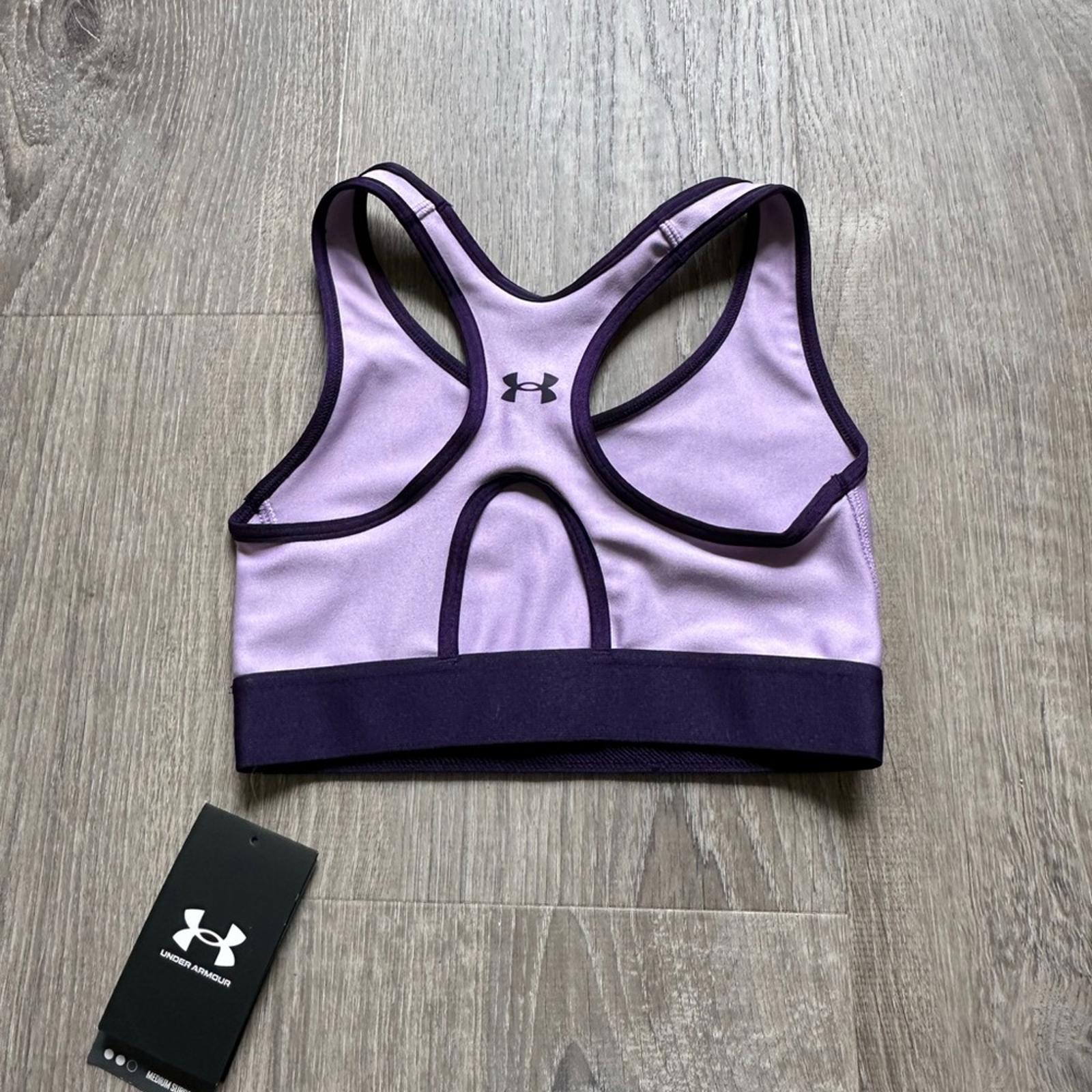 Under Armour Mid Keyhole Purple Sports Bra Size XS