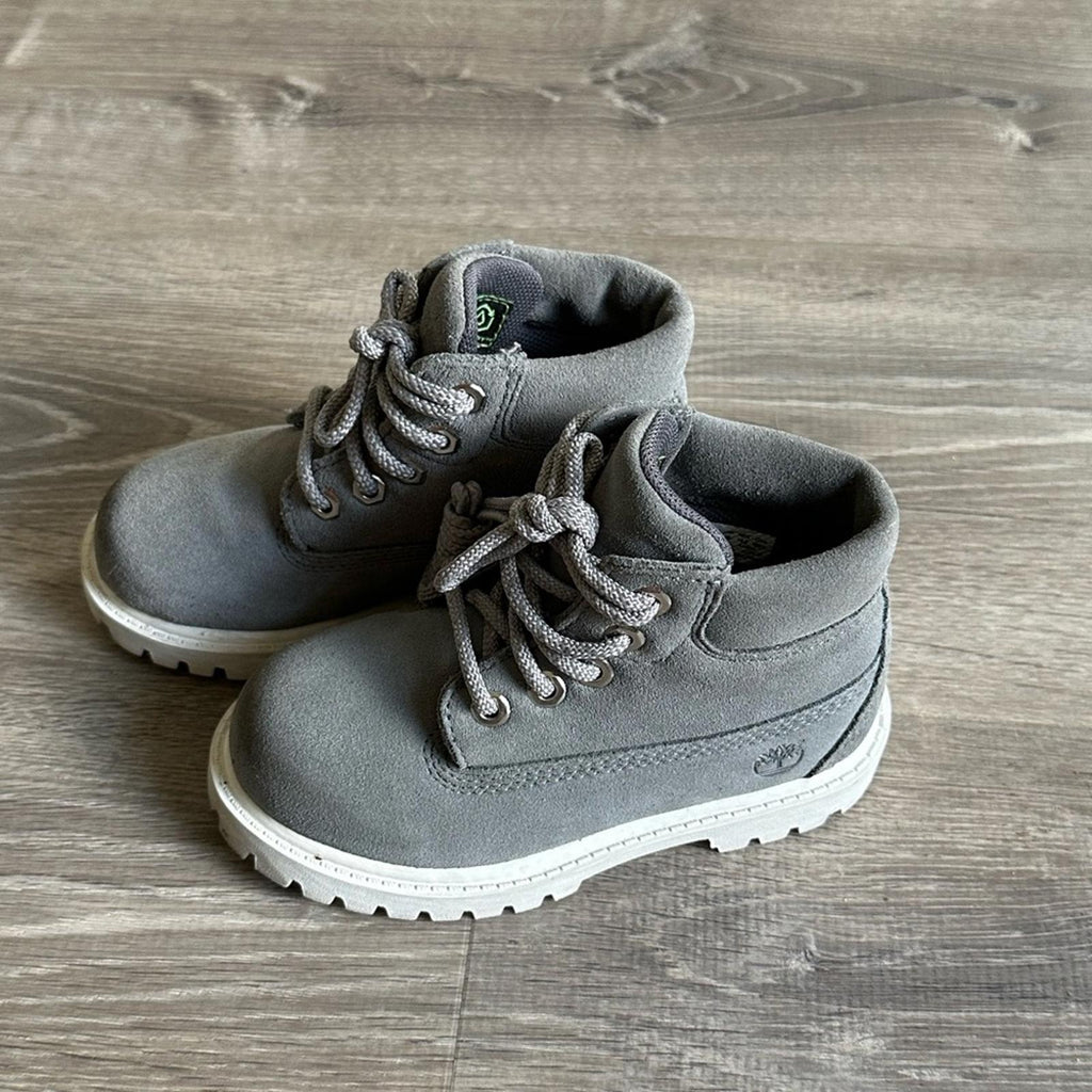 Timberland Kids Gray Ankle-High Boots with Rugged Sole Size 9
