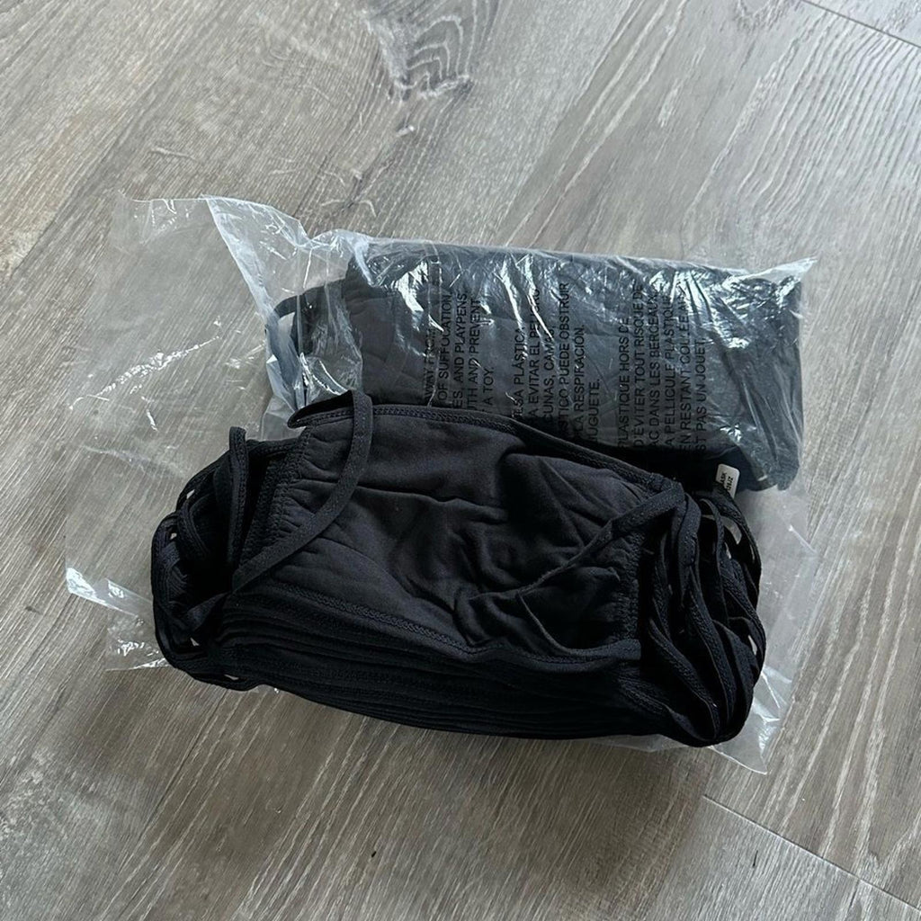 Hanes Black Face Masks - NEW in Package 50 masks