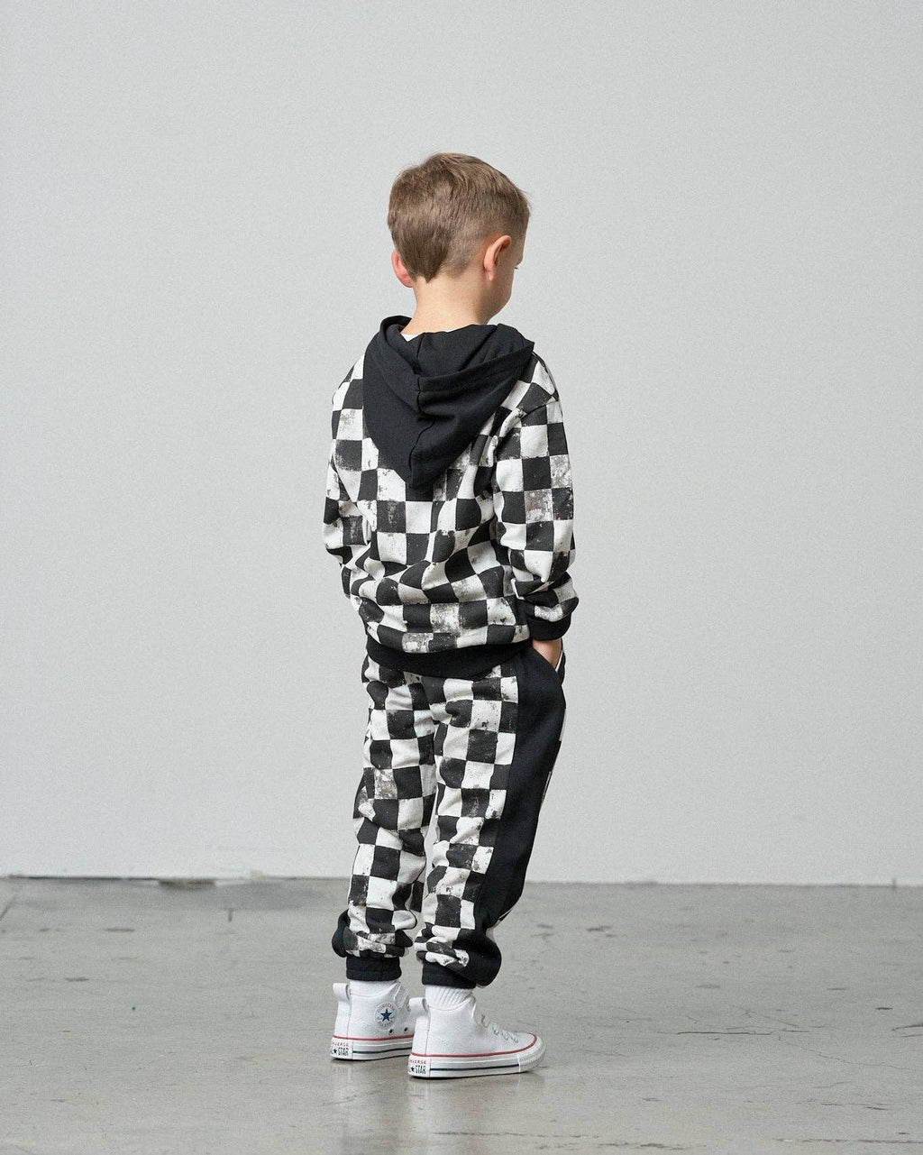 Checkered Sweatpant - Black: 12-18M