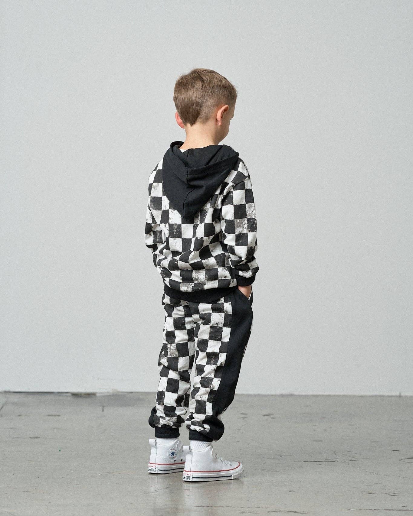 Checkered Sweatpant - Black: 12-18M