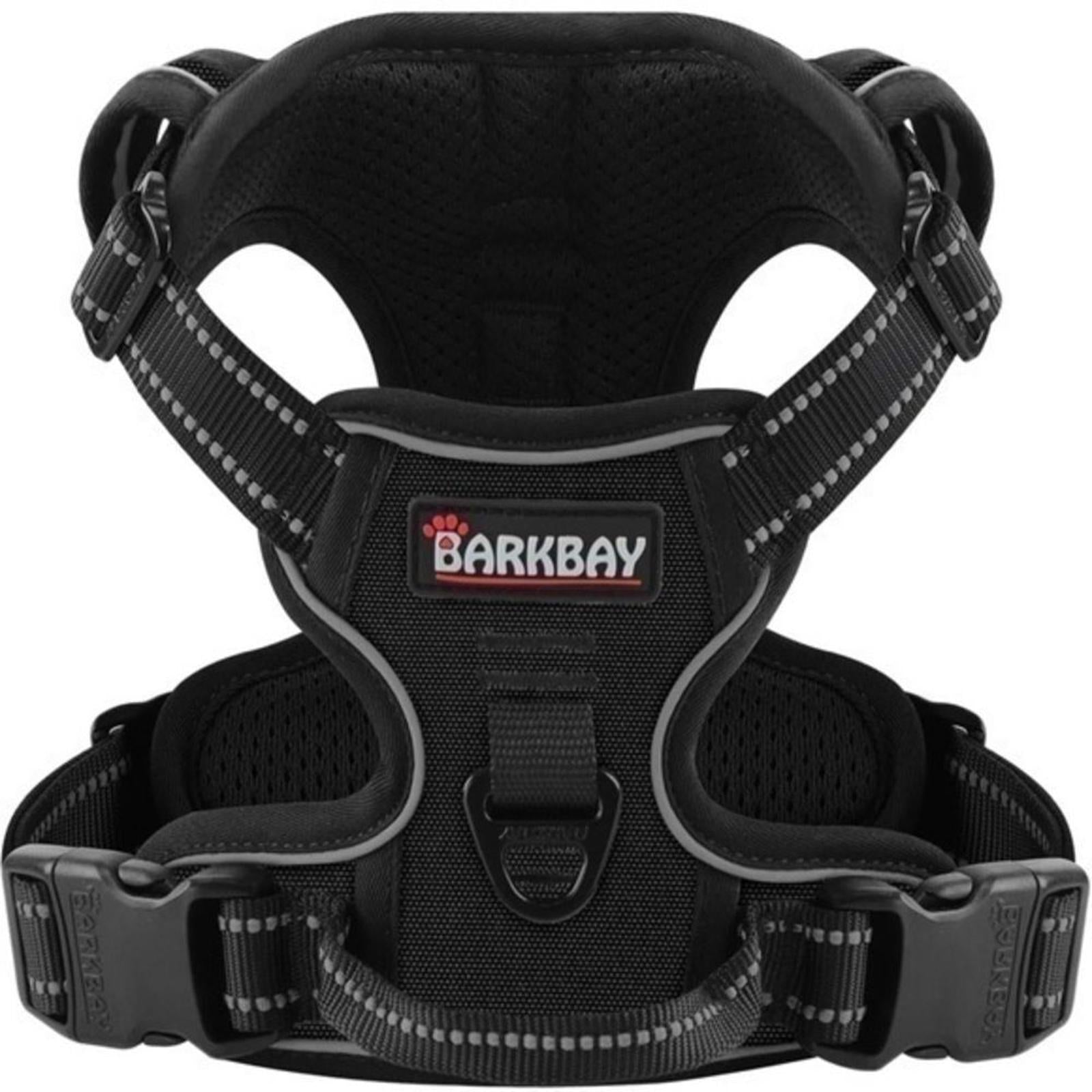 BARKBAY Dog Harness Front Clip Reflective Easy Control Handle for Black Medium
