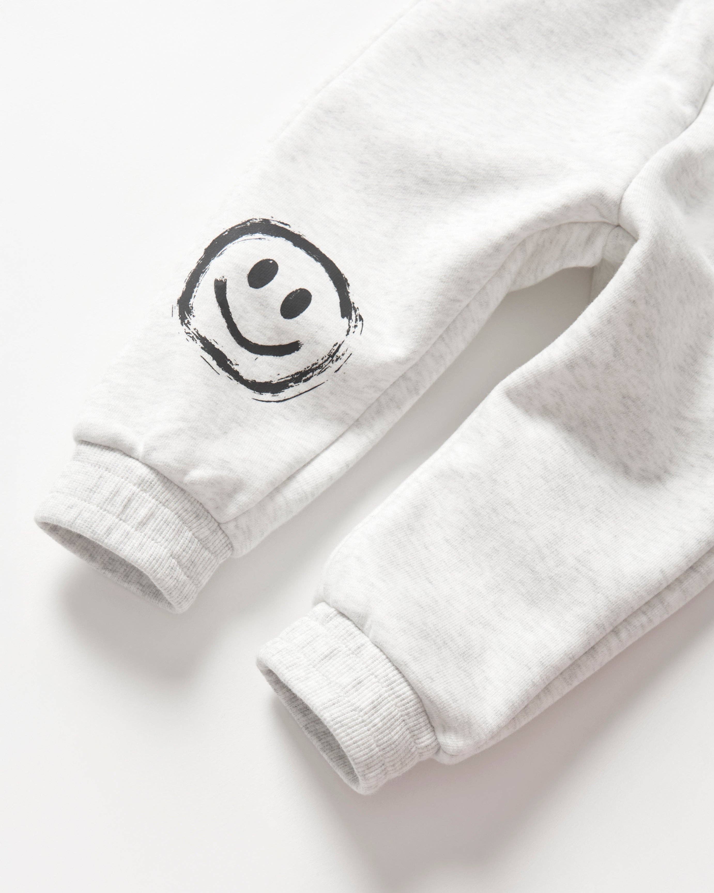Happy Day Elevated Sweatpant - Light Heather Grey: 12-18M