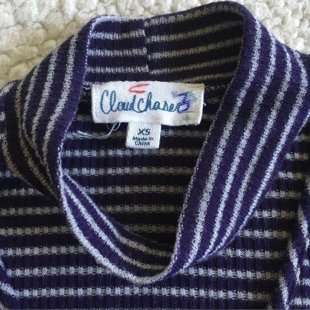 Cloud chaser Choker style slit V Neck Striped tank XS