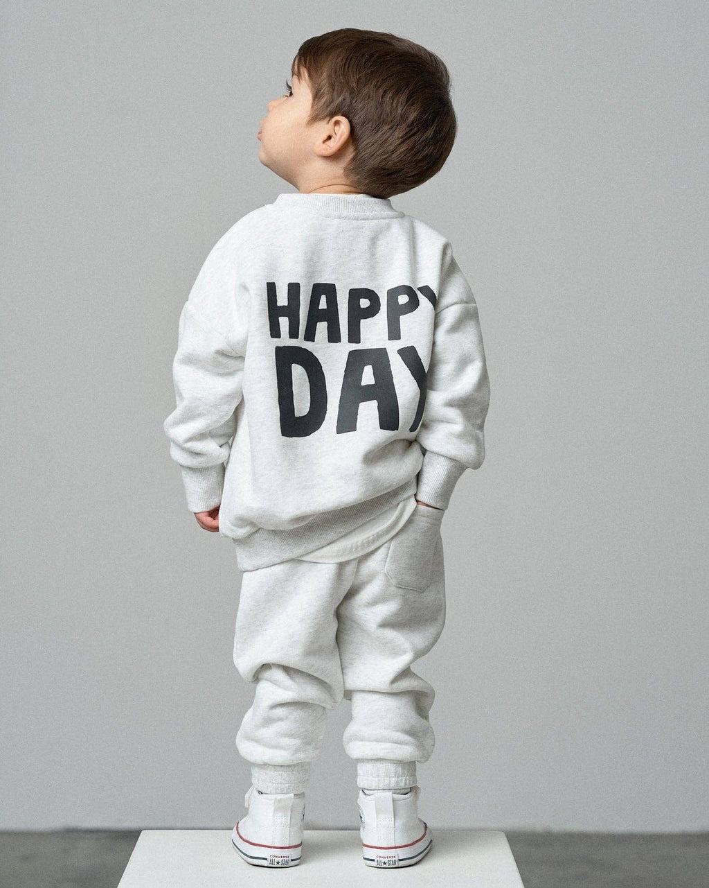 Happy Day Elevated Sweatpant - Light Heather Grey: 6-12M