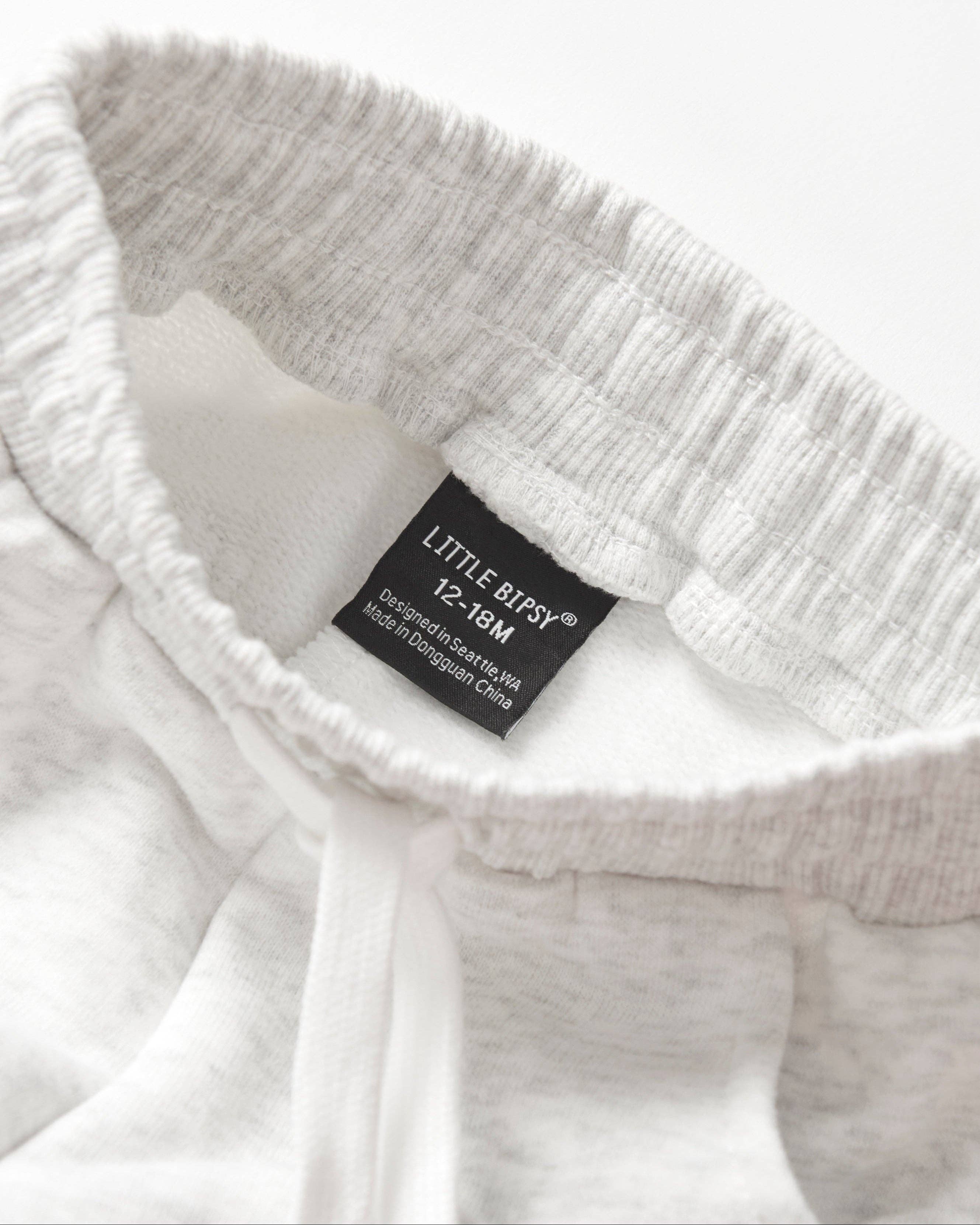Happy Day Elevated Sweatpant - Light Heather Grey: 12-18M