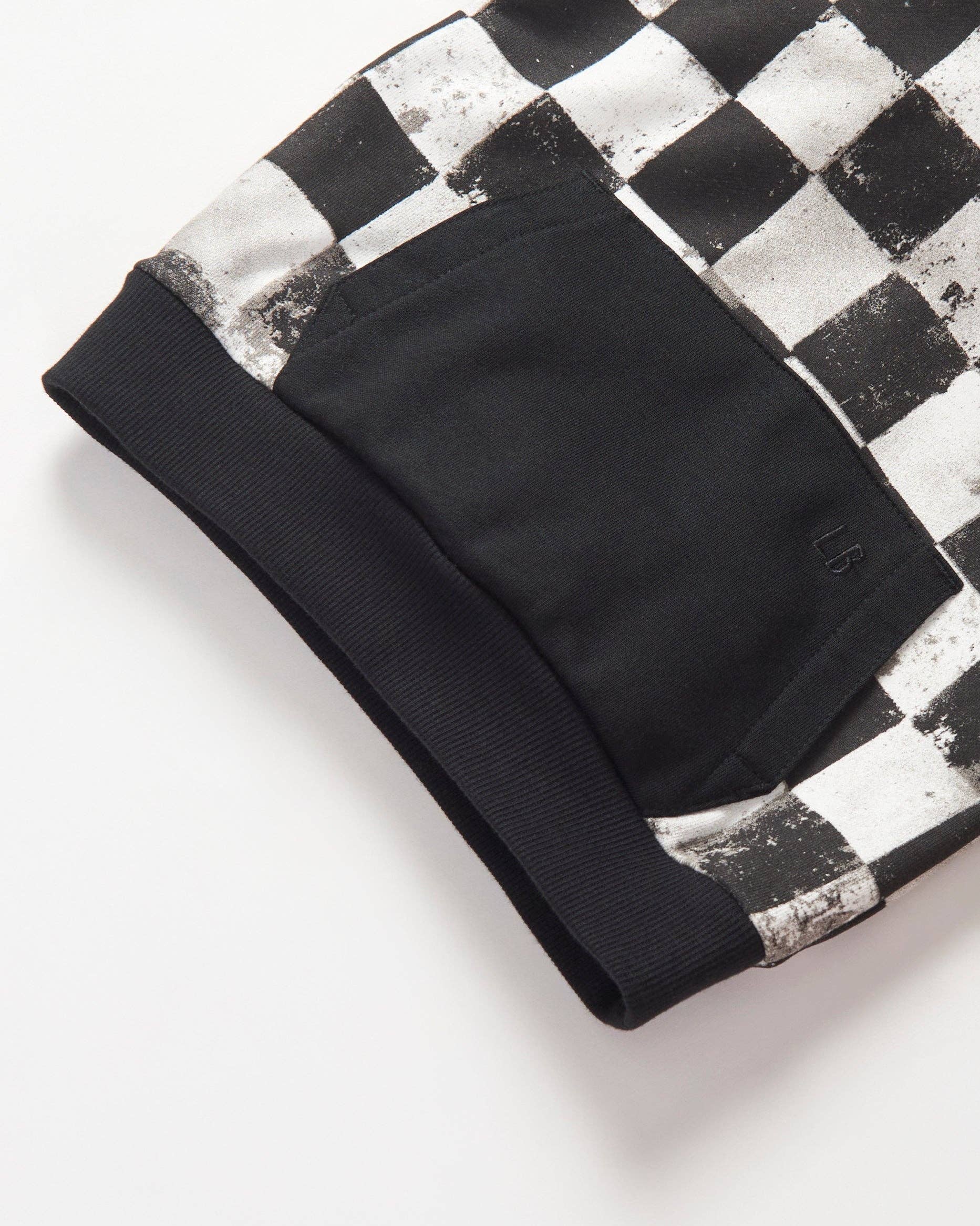 Checkered Hoodie - Black: 12-18M
