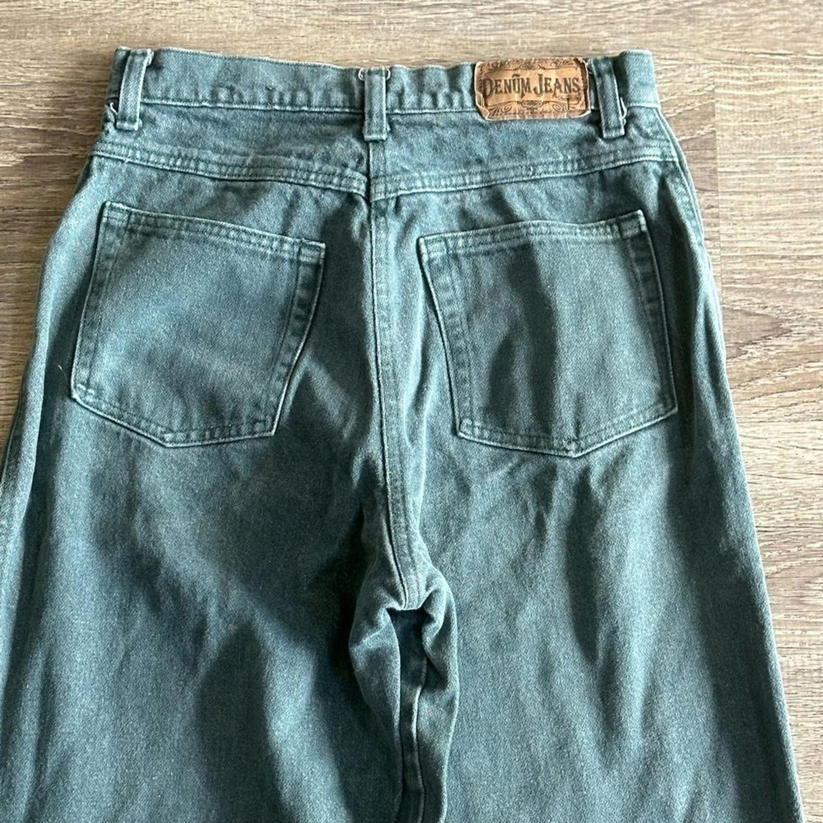 Vintage ‘Denum Jeans by Panhandle Slim Green HighWaist button fly 90’s Sz 7 RARE