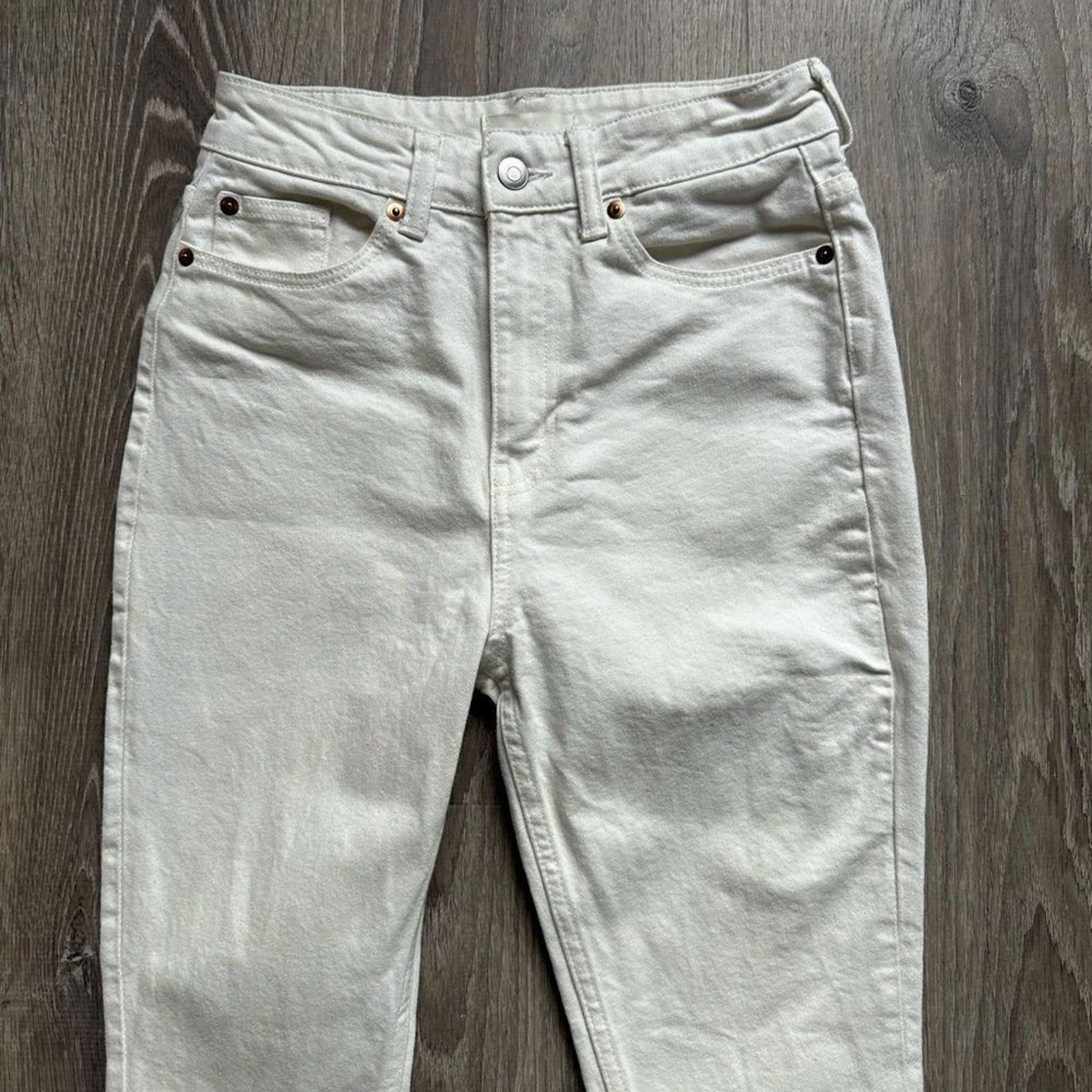 H&M White High Waisted Rise Skinny Jeans Size 2