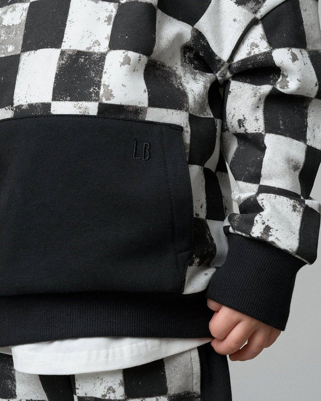 Checkered Hoodie - Black: 12-18M