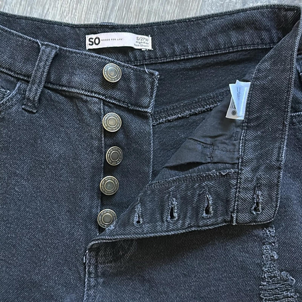 So Goods For Life Button Fly Denim High Rise Mom Shorts Women’s Size 5 / 27