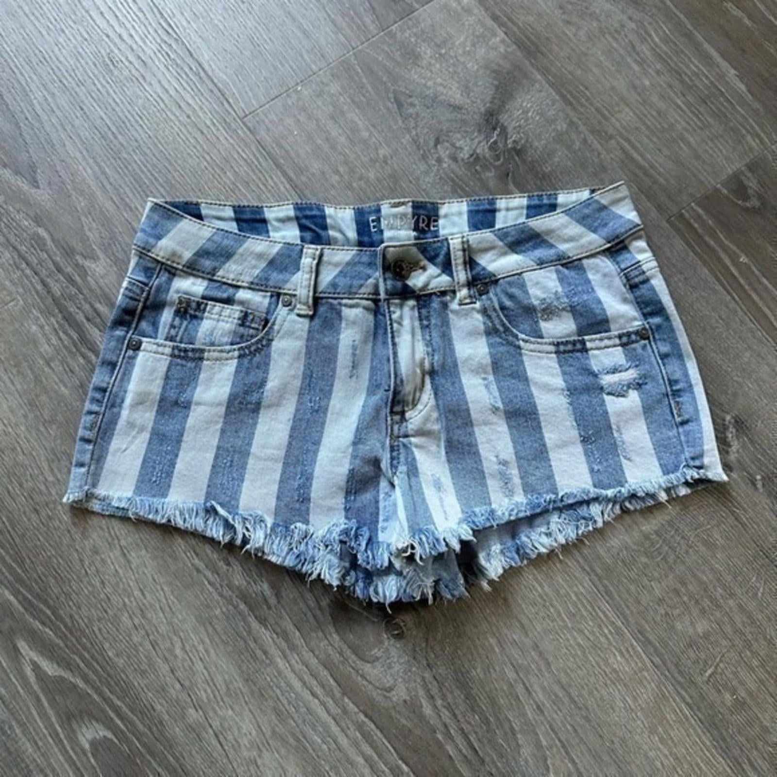 Zumiez Empyre Jenna Indigo Stripe Jean Shorts Size 3