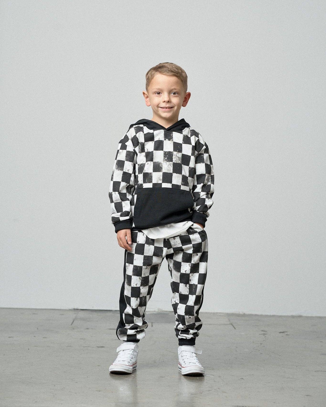 Checkered Sweatpant - Black: 12-18M