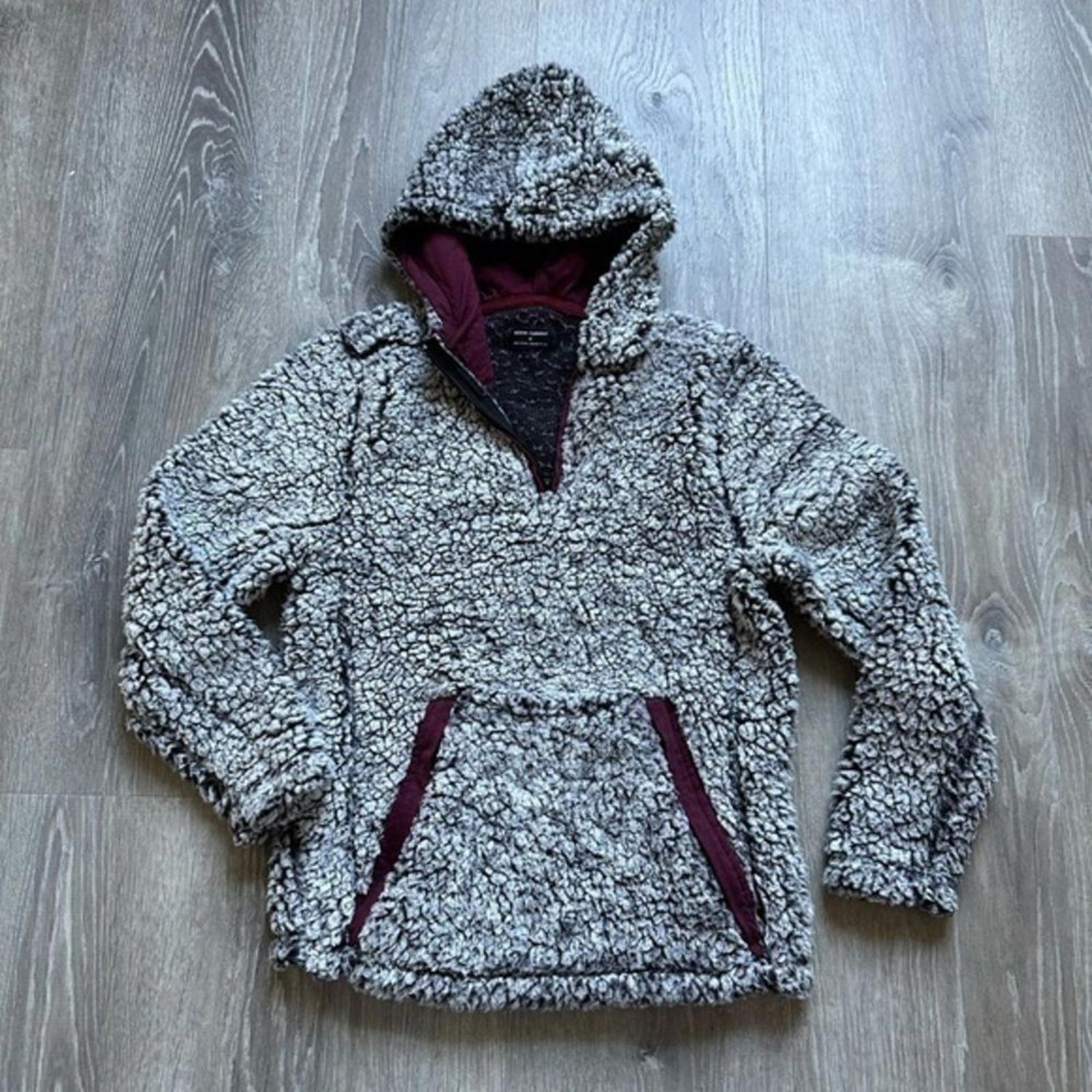 Ocean Current Gray Faux Fur 1/4 Zip Sweater Size Medium